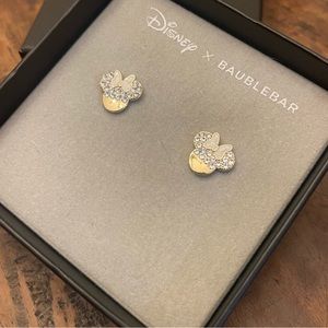 Disney x Baublebar Minnie Mouse 18K Gold Plated Silver Rhinestone Earrings